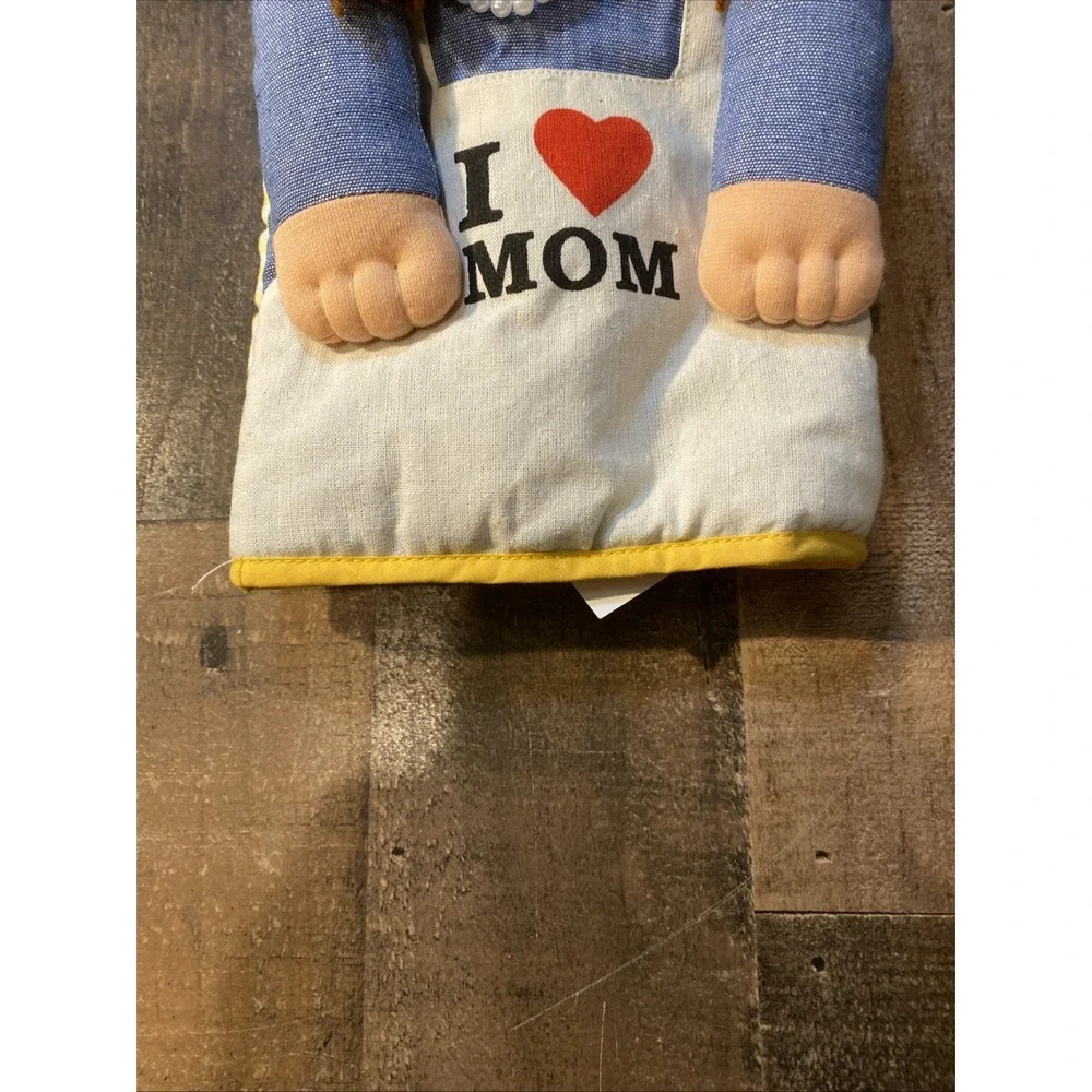 Hotmit‎ Kit Kitchen Friends Oven Mit I Love Mom Yarn Hair 1994 Vintage Gift Mom